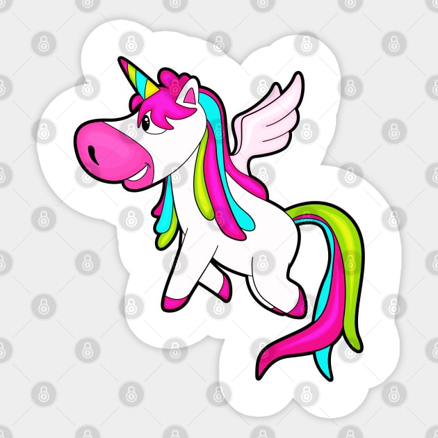 Unicorn with Wings Sticker by Markus Schnabel